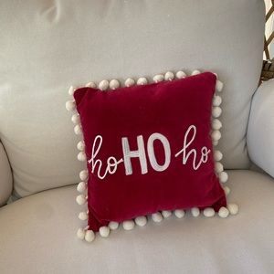 Ho ho ho velvet Pom Pom pillow